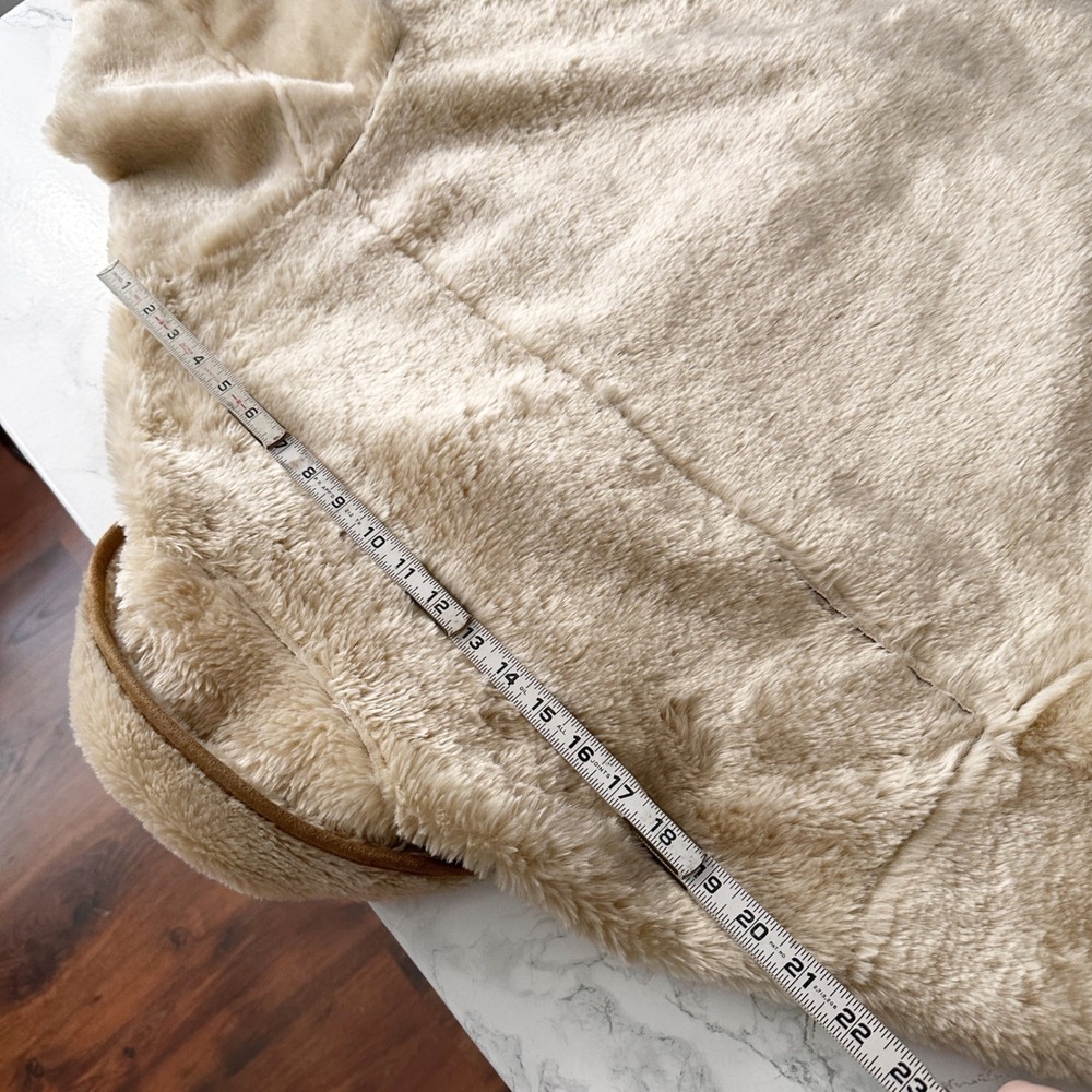 BDG Reversible Tan Faux Suede Shearling Jacket Women's Size Large NWOT - Picture 13 of 13